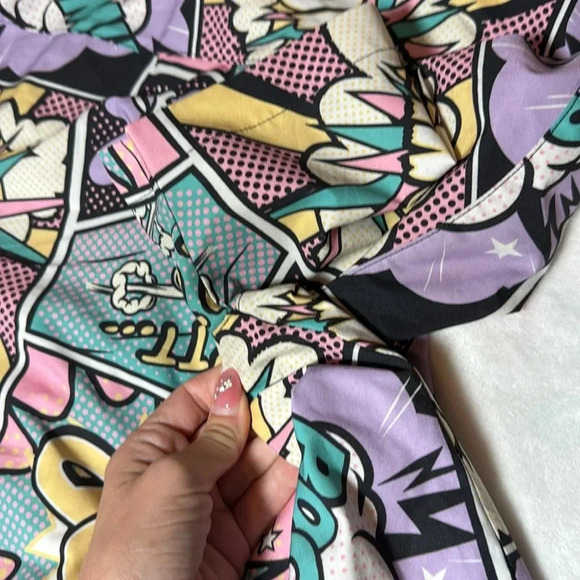 Oh Snap! By Drill Clothing Stretch Pastel Colorful Comic Book Shirt Retro - Picture 8 of 9